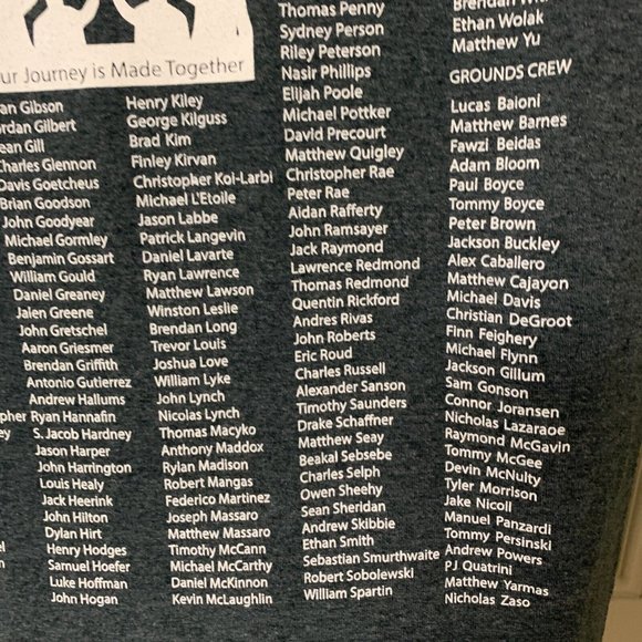 NEW Gonzaga Mens T Shirt Freshman Retreat 2015 AM DG with Names GRAY M Bulldog - Picture 8 of 12